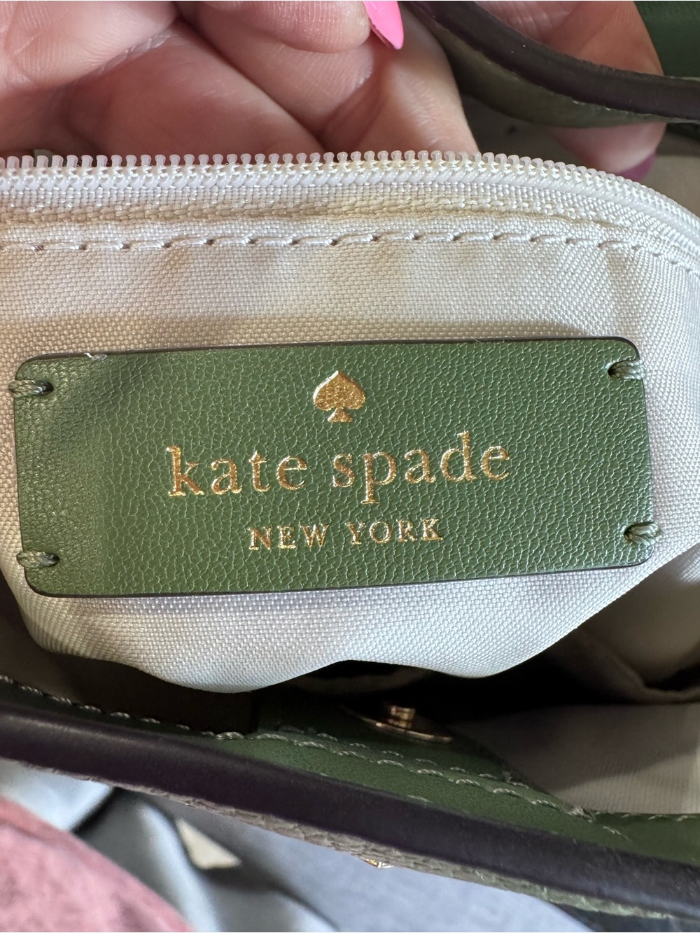 🍃Kate Spade Sage Green Juliette Medium Bucket Bag Pebbled Leather - Picture 11 of 13